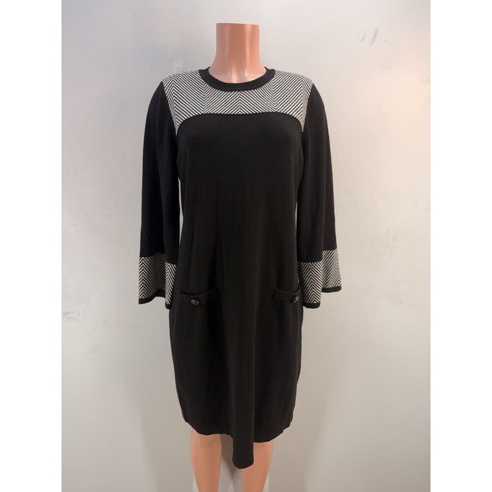 NWT Jessica Howard Large Women’s Round Neck Long Sleeve A Line Sweater Dress